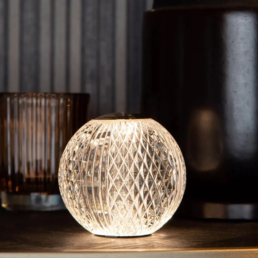 Straluma Dimbare tafellamp transparant/goud oplaadbaar> Tafellampen|Tienerkamerlampen