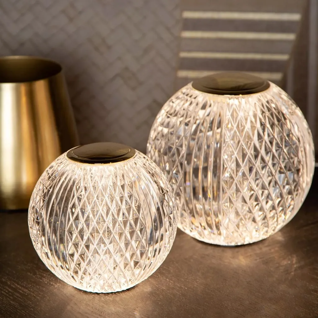 Straluma Dimbare tafellamp transparant/goud oplaadbaar> Tafellampen|Tienerkamerlampen