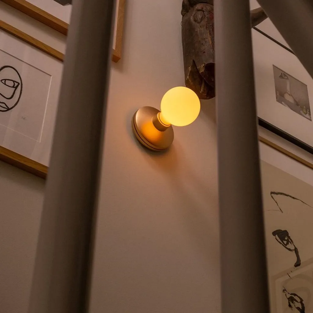 Straluma Dimbare wandlamp op batterij goud met frosted> Wandlampen|Keukenverlichting