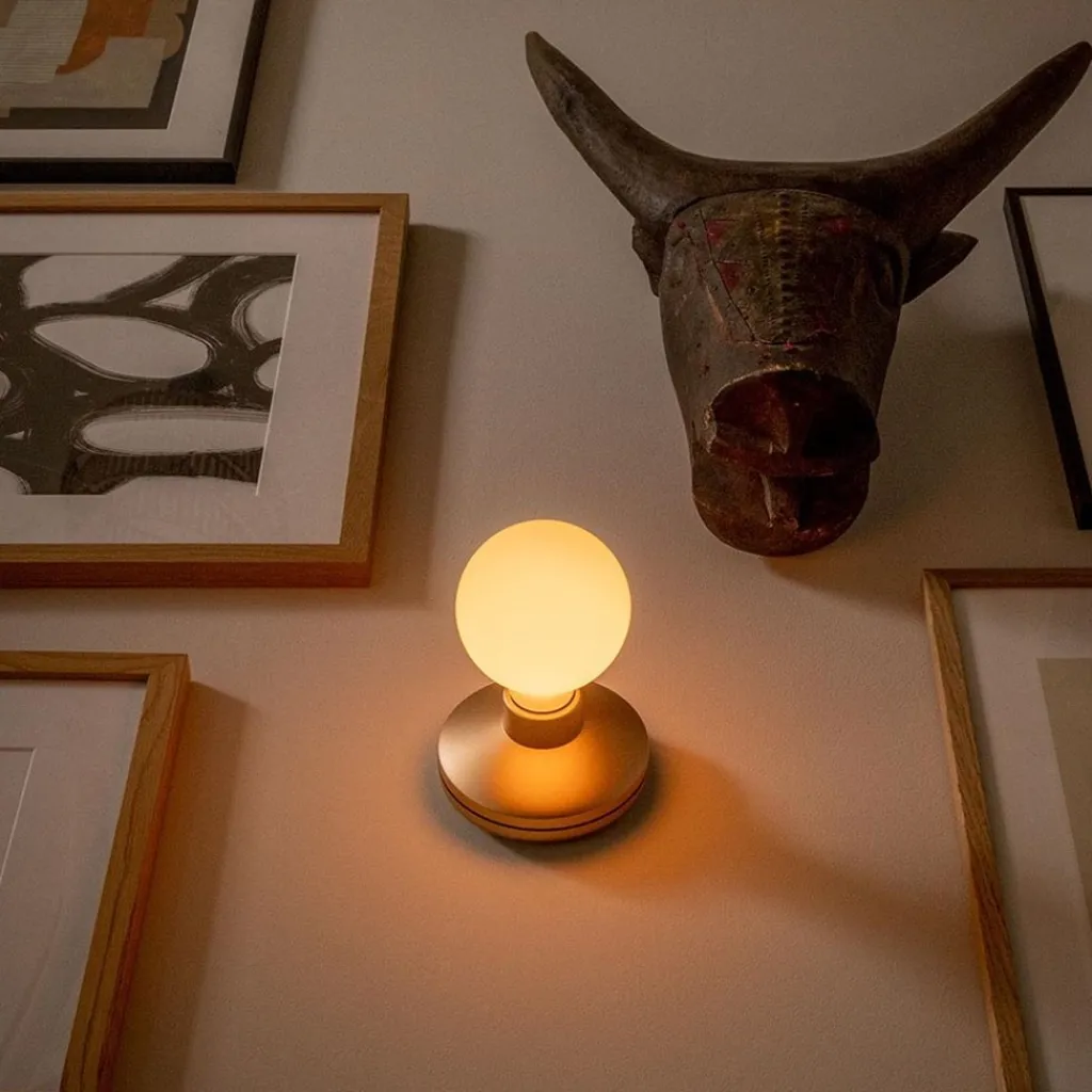 Straluma Dimbare wandlamp op batterij goud met frosted> Wandlampen|Keukenverlichting