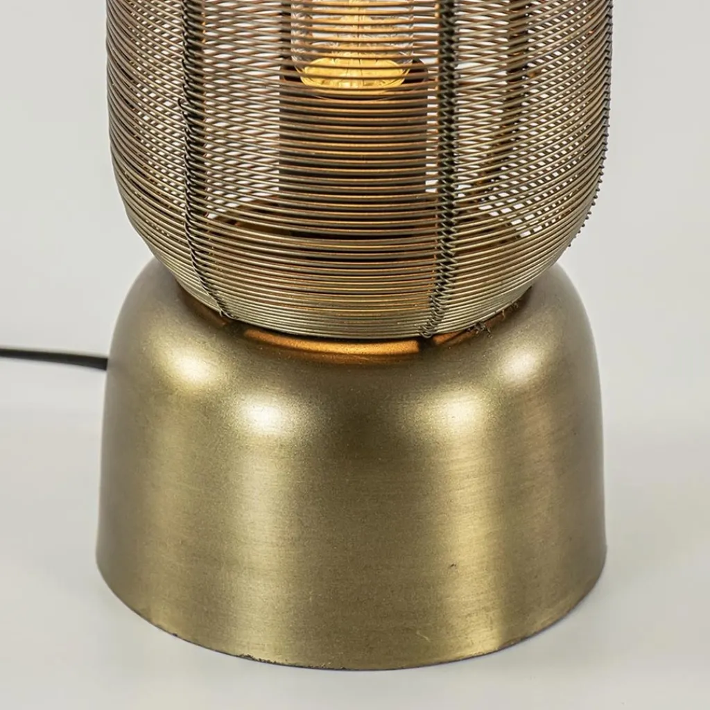 Straluma Draad tafellamp Lezuza antiek brons L&L> Tafellampen|Light and Living