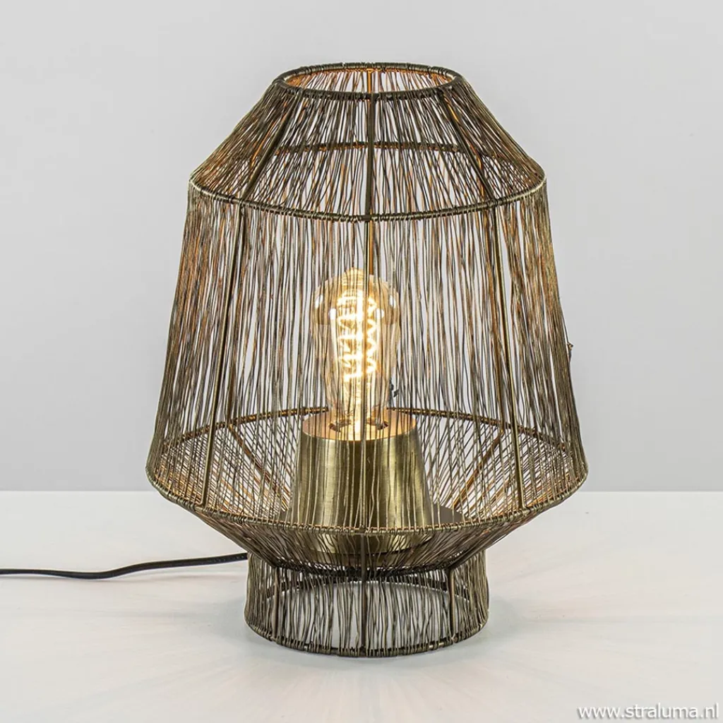 Straluma Draad tafellamp Vitora antiek brons> Draadlampen|Light and Living