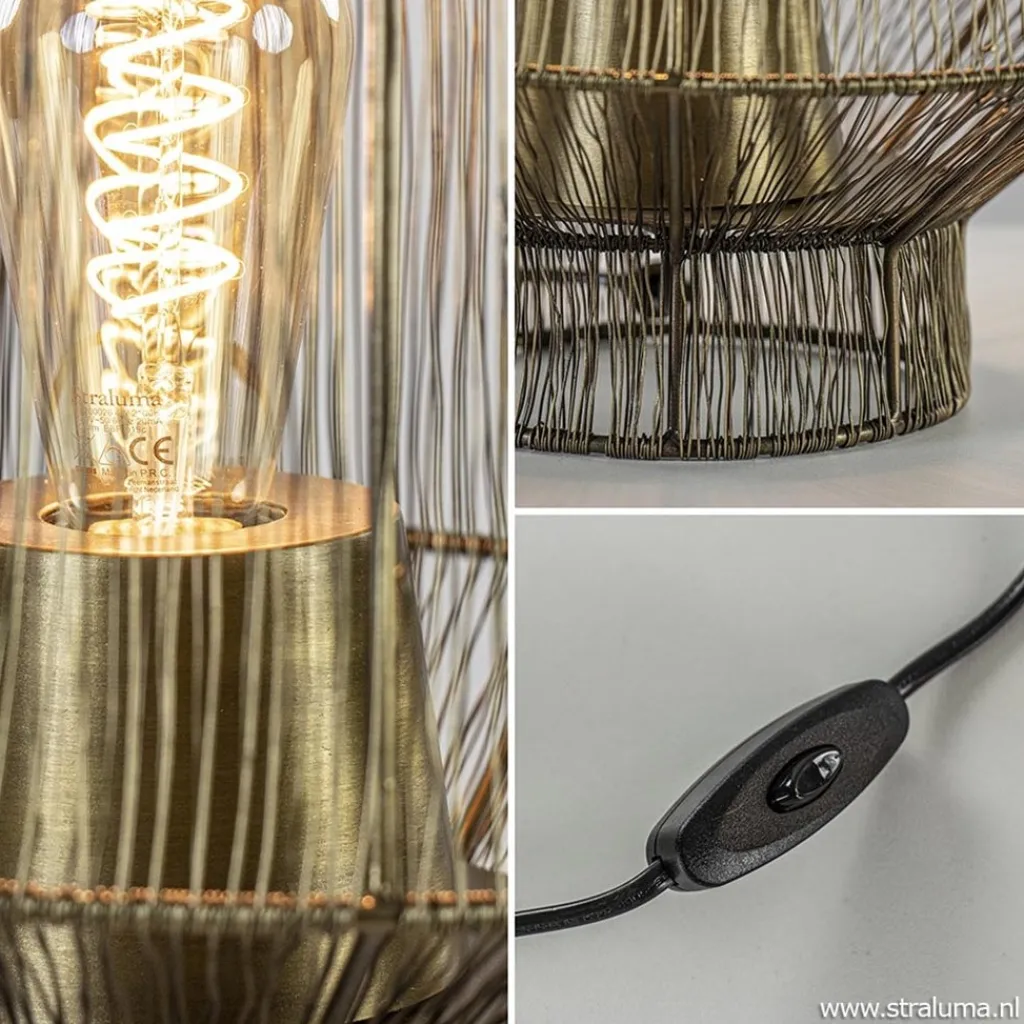Straluma Draad tafellamp Vitora antiek brons> Draadlampen|Light and Living