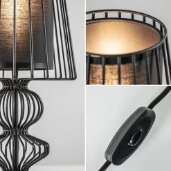 Straluma Draad tafellamp zwart met cilinder kap></noscript> Tafellampen|Draadlampen