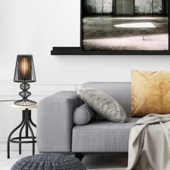 Straluma Draad tafellamp zwart met cilinder kap></noscript> Tafellampen|Draadlampen