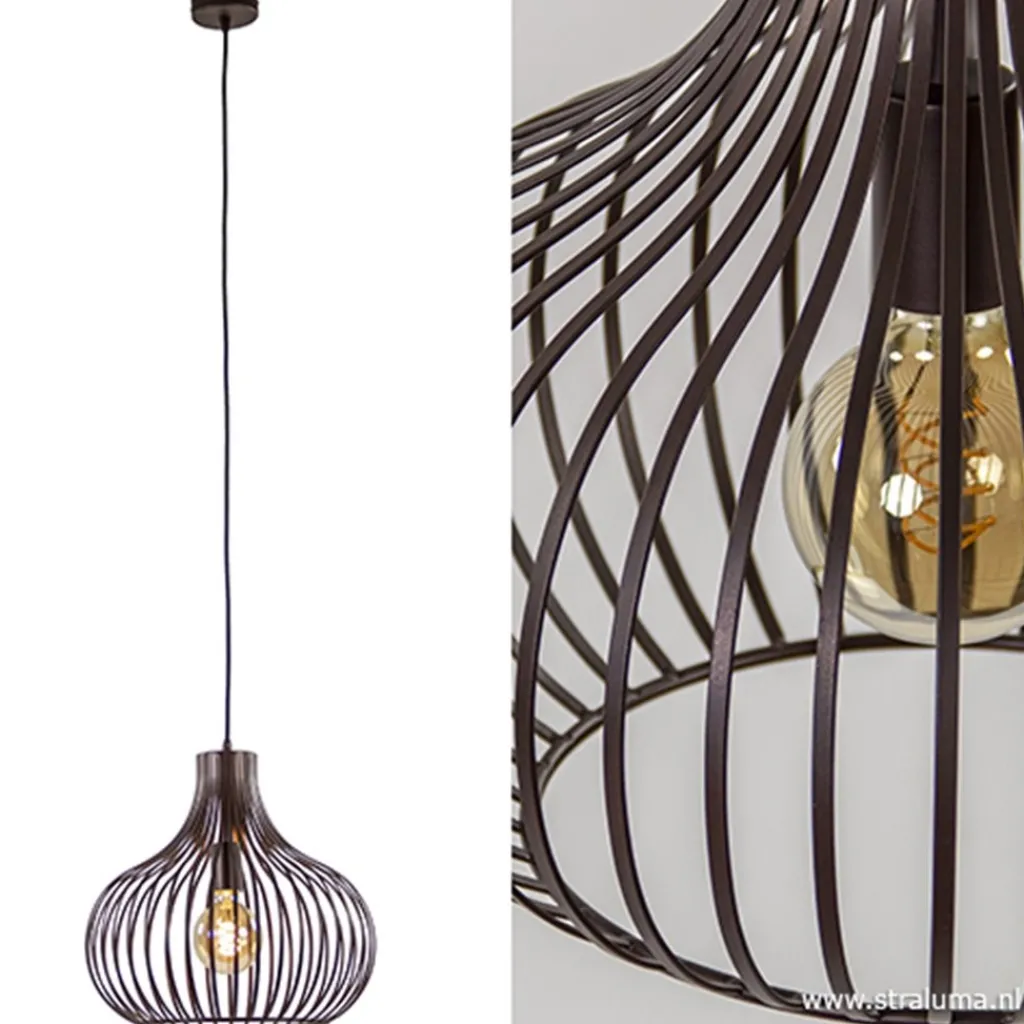 Straluma Draadhanglamp landelijk brons-bruin 38cm> Draadlampen|Pendel Lampen