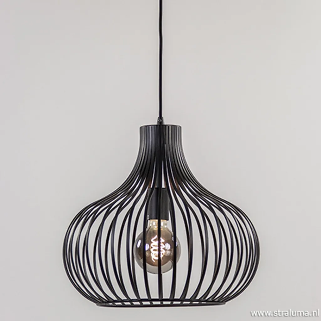 Straluma Draadhanglamp medium zwart 38cm> Draadlampen|Pendel Lampen