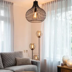 Straluma Draadhanglamp medium zwart 38cm><noscript><img width=