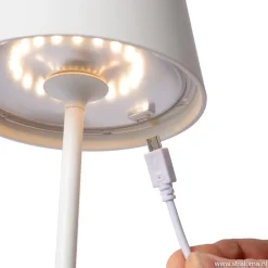 Straluma Draadloze tafellamp wit met dimbaar LED></noscript> Buitenlampen|Woonkamerlampen