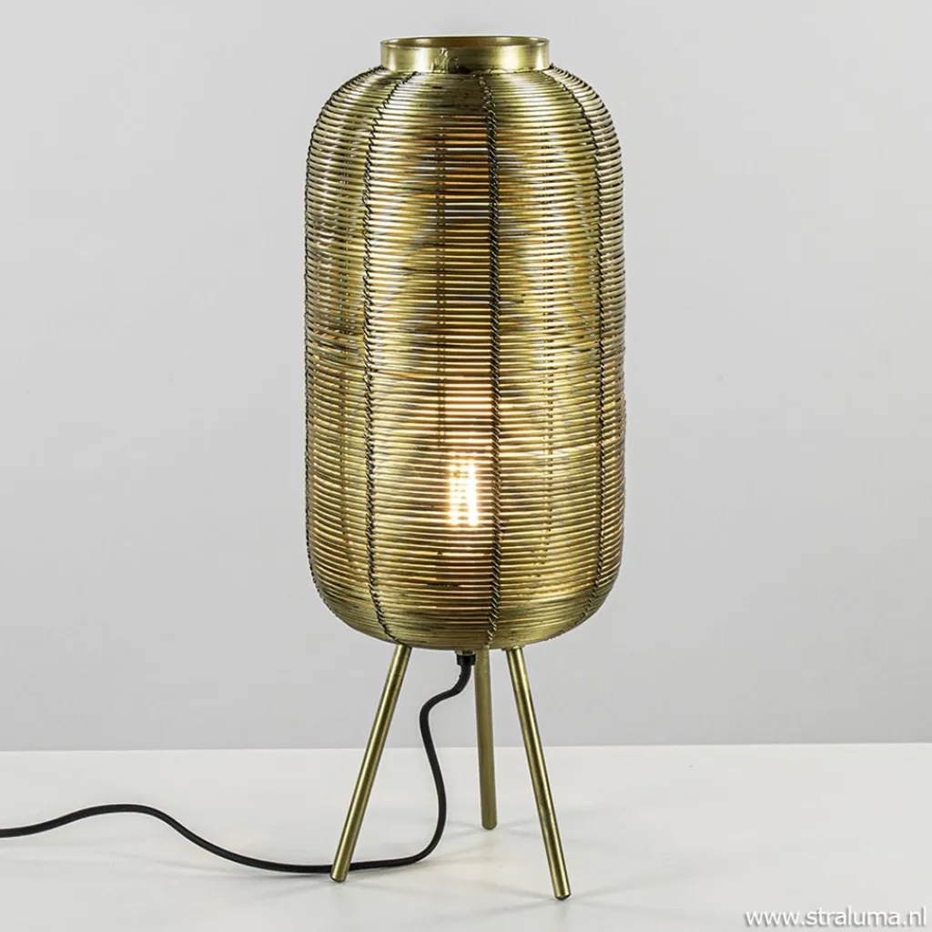 Straluma Driepoot tafellamp antiek brons Light & Living> Tafellampen|Draadlampen