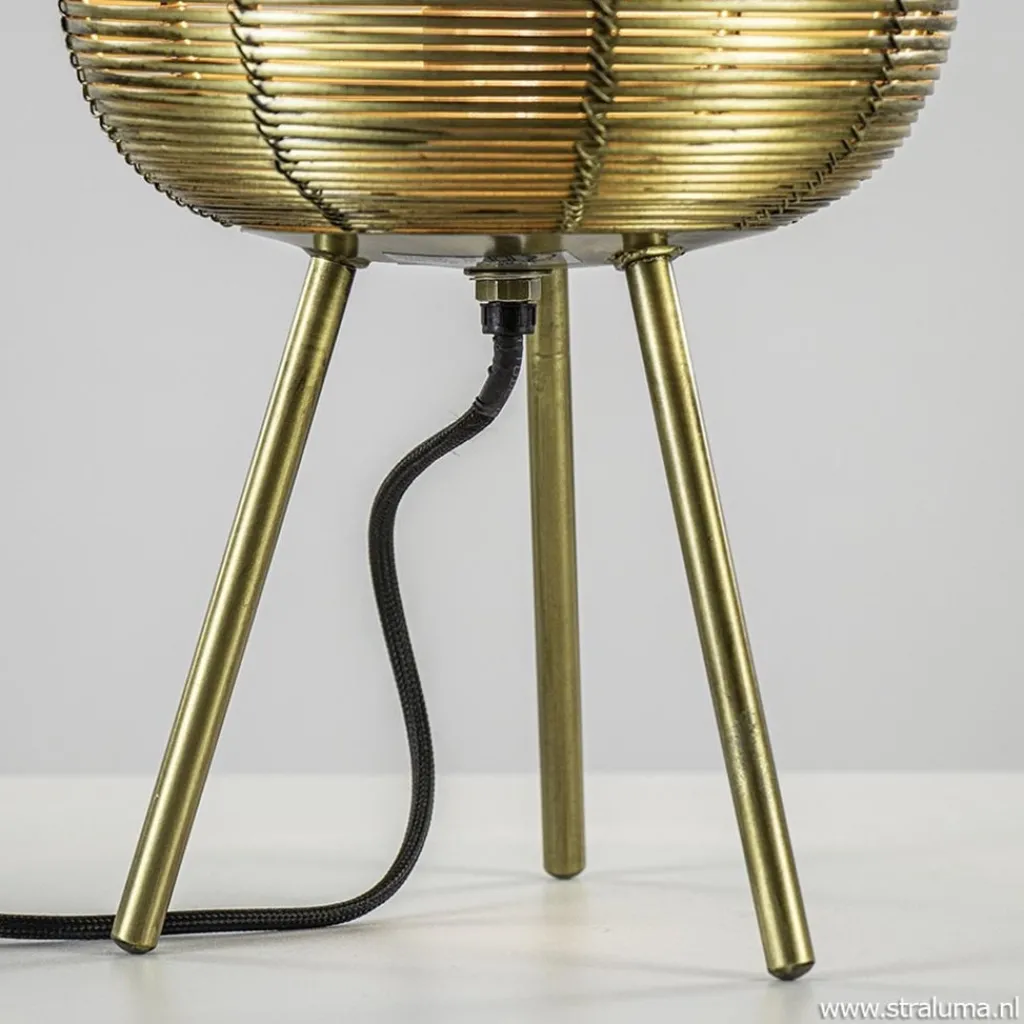 Straluma Driepoot tafellamp antiek brons Light & Living> Tafellampen|Draadlampen