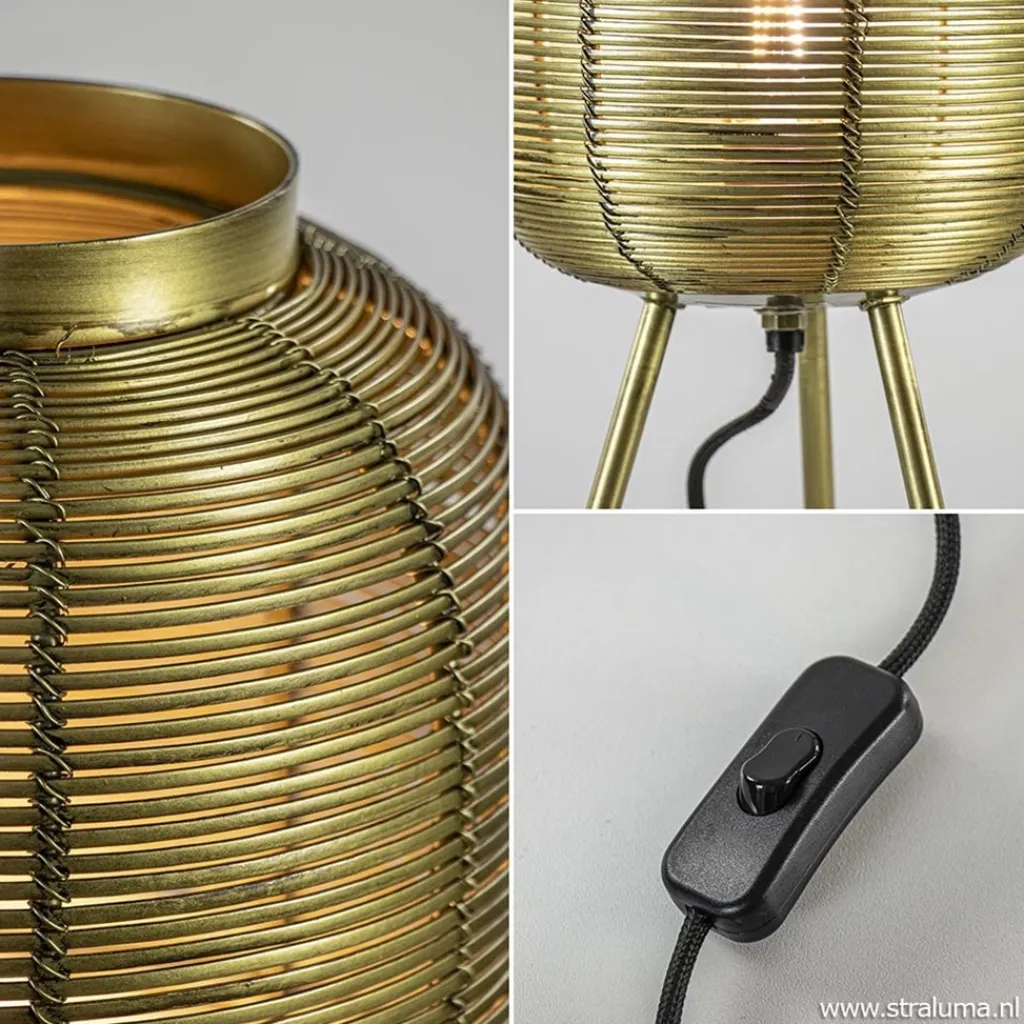 Straluma Driepoot tafellamp antiek brons Light & Living> Tafellampen|Draadlampen