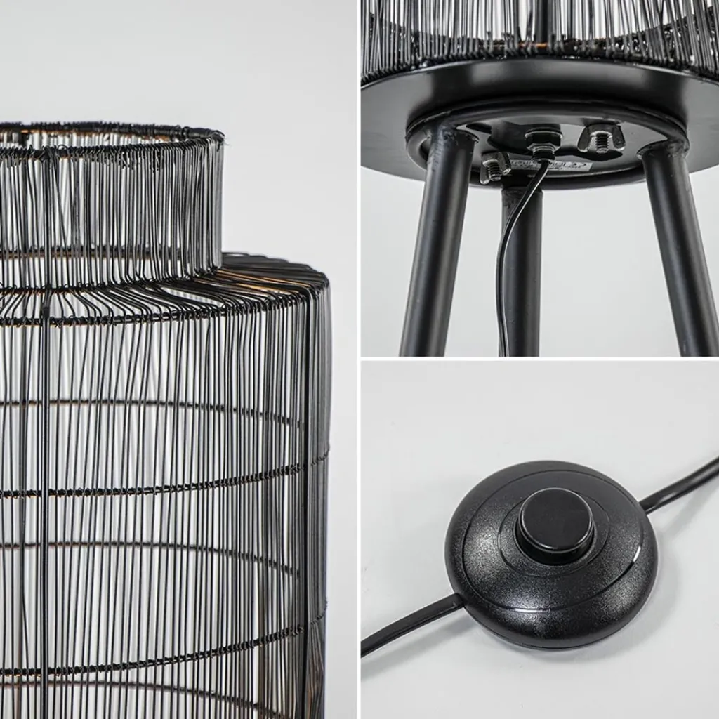 Straluma Driepoot vloerlamp Gruaro zwart met brons> Driepoot lampen|Draadlampen