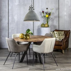 Straluma Eettafel Acaciahout 3-poot zwart Ø120><noscript><img width=