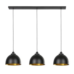 Straluma Eettafel hanglamp Kylie 3- lichts zwart-goud> Eettafellampen|Light and Living