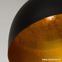 Straluma Eettafel hanglamp Kylie 3- lichts zwart-goud></noscript> Eettafellampen|Light and Living