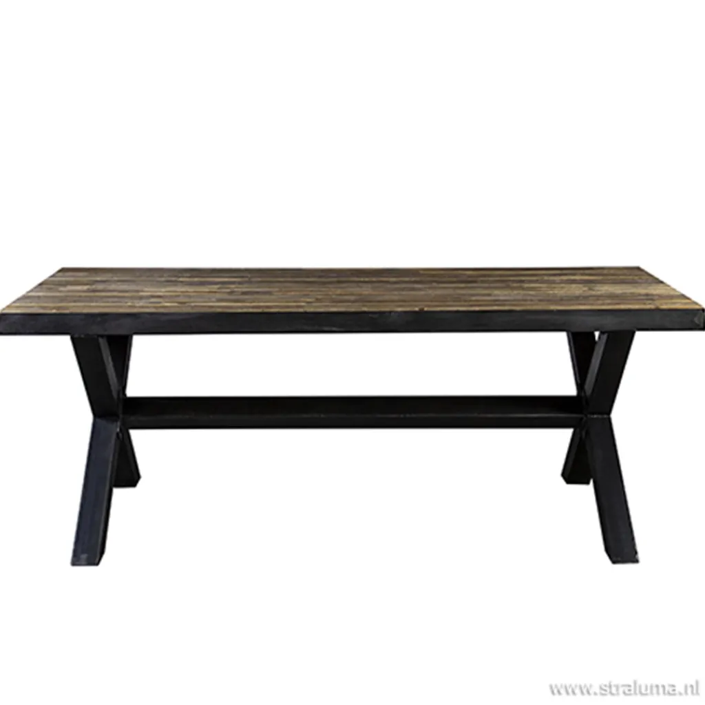 Straluma Eettafel Light & Living zink/hout> Light and Living|Eettafels
