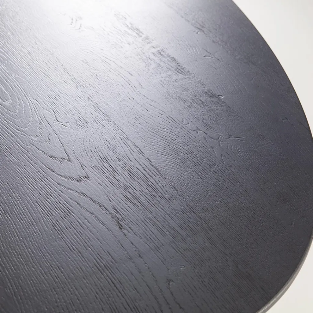 Straluma Eettafel ovaal zwart eiken met metalen poot 300x120 cm> Eettafels