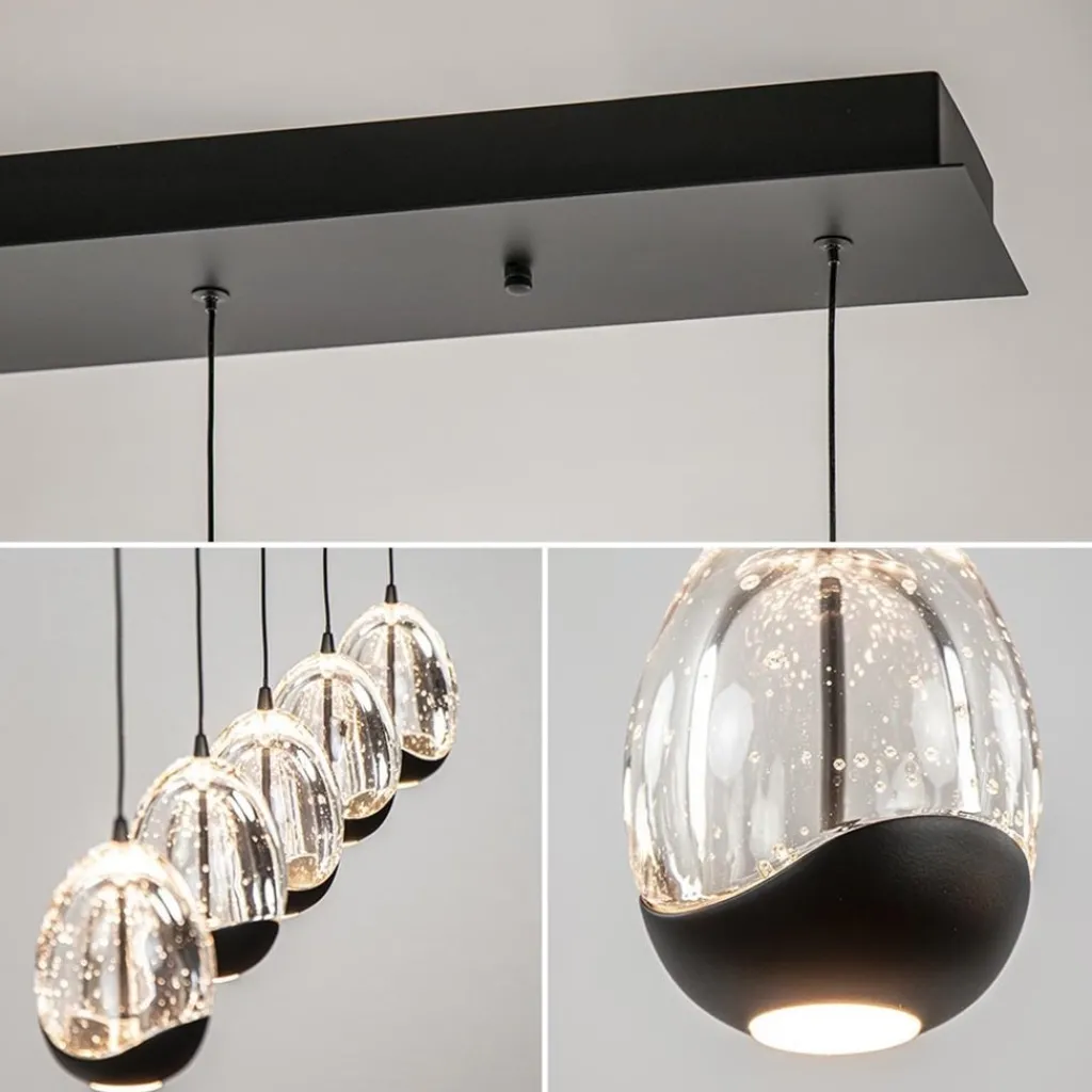 Straluma Eettafelhanglamp Clear Egg met zwart inclusief LED> Hanglampen|Eettafellampen