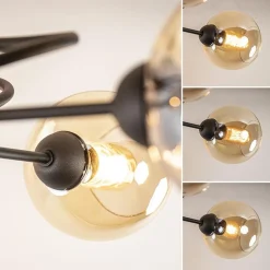 Straluma Elegante 5-lichts plafondlamp met amber glazen bollen><noscript><img width=