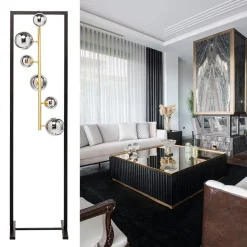 Straluma Elegante luxe vloerlamp met 6 glazen bollen></noscript> Vloerlampen|Decoratieve Verlichting