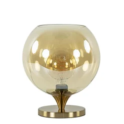 Straluma Elegante tafellamp donker goud met amber glazen bol 25 cm> Tafellampen|Luxe Verlichting
