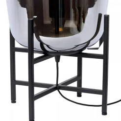 Straluma Elegante tafellamp zwart frame met smoke glazen kap></noscript> Tafellampen|Luxe Verlichting