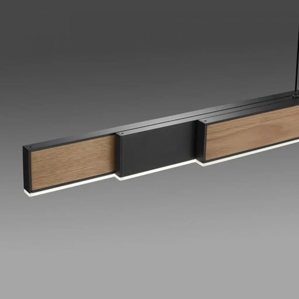 Straluma Elektrisch verstelbare LED hanglamp zwart met hout> Hanglampen|Eettafellampen