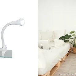 Straluma Functionele klemlamp wit verstelbaar></noscript> Klemlampen|Leeslampen