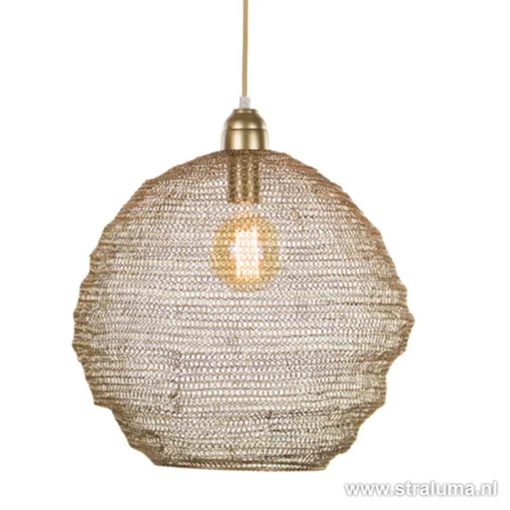 Straluma Gaas hanglamp Nina mat goud> Light and Living|Woonkamerlampen