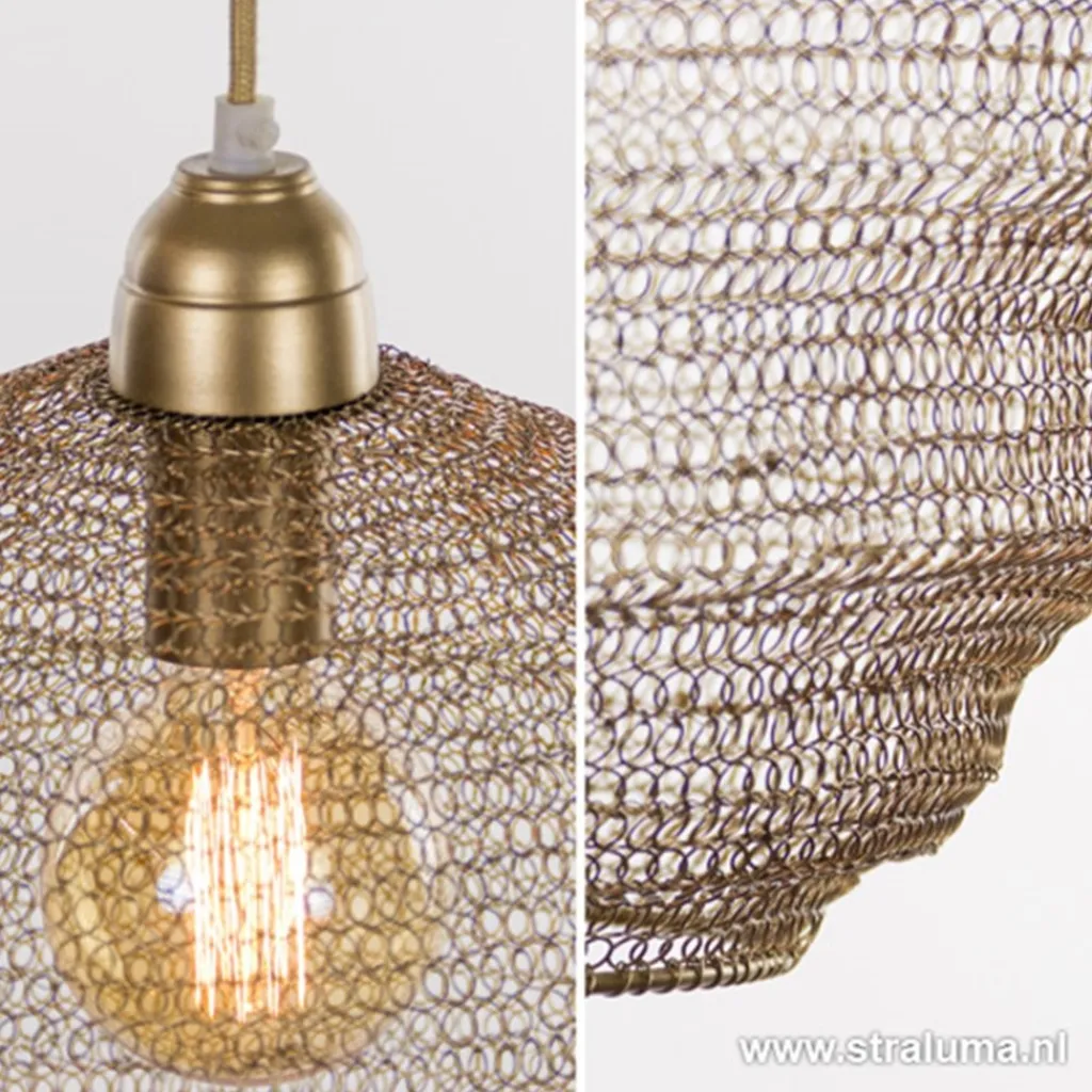 Straluma Gaas hanglamp Nina mat goud> Light and Living|Woonkamerlampen