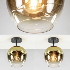 Straluma Glazen plafondlamp gold gradient met zwart></noscript> Keukenverlichting|Plafondlampen