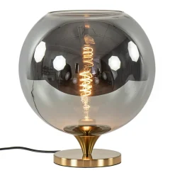 Straluma Globe tafellamp smoke/titanium met gouden voet> Tafellampen|Luxe Verlichting