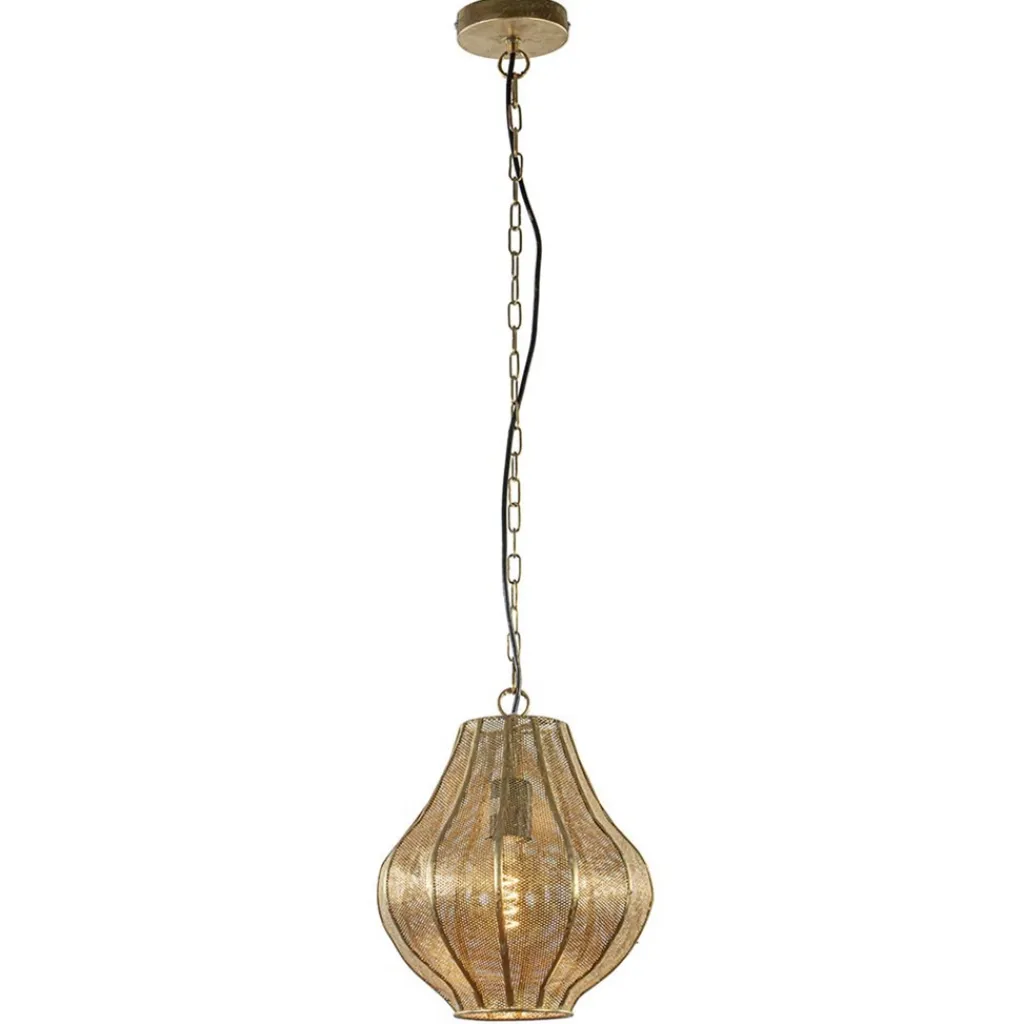 Straluma Gouden Oosterse hanglamp Micha met ketting Light & Living> Light and Living|Woonkamerlampen
