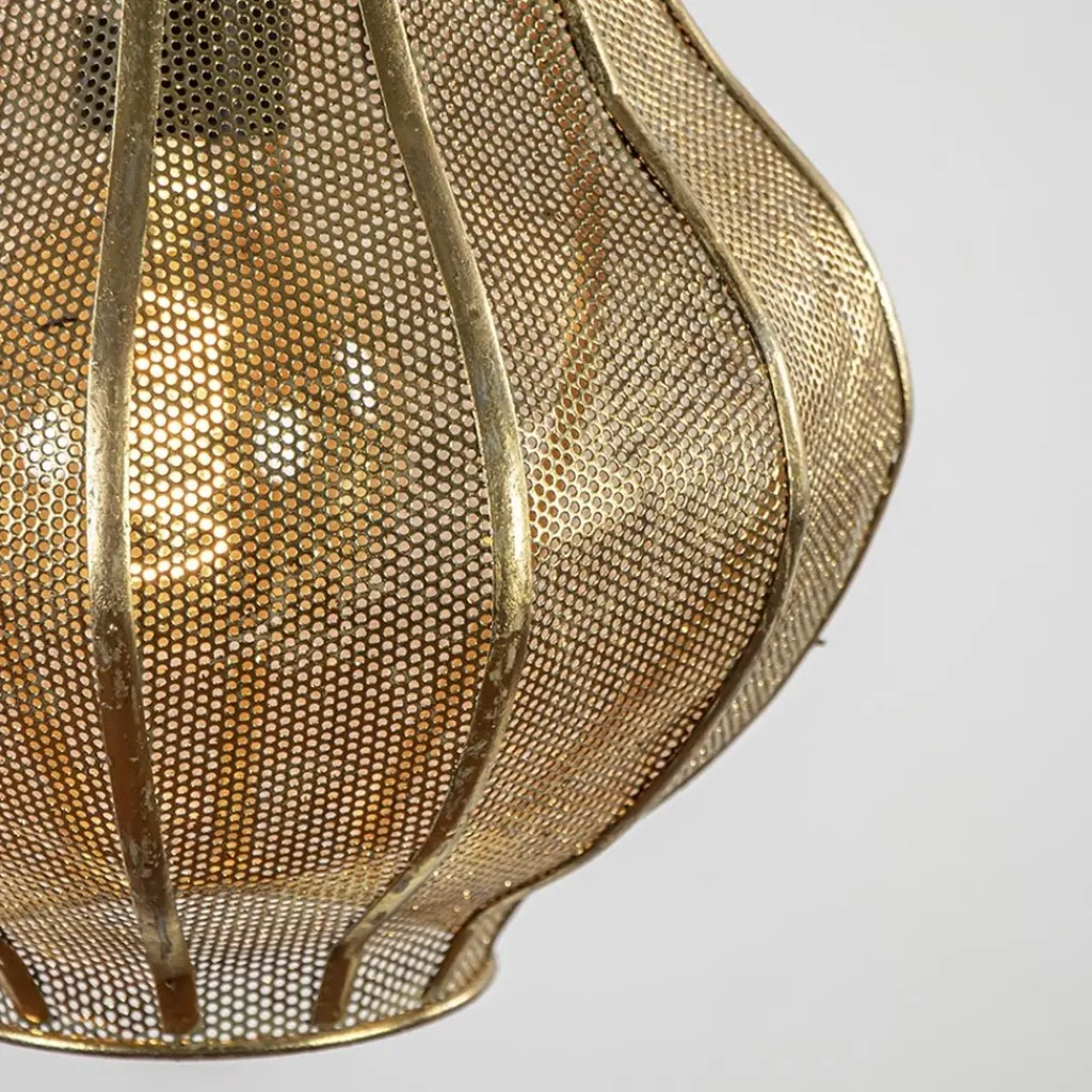 Straluma Gouden Oosterse hanglamp Micha met ketting Light & Living> Light and Living|Woonkamerlampen