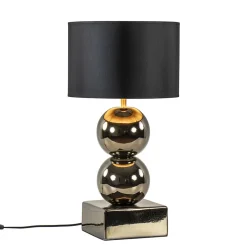 Straluma Gouden tafellamp bollen met zwart/gouden kap> Tafellampen|Schemerlampen