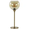 Straluma Gouden tafellamp met amber glazen bol 20 cm> Tafellampen|Klassieke Verlichting