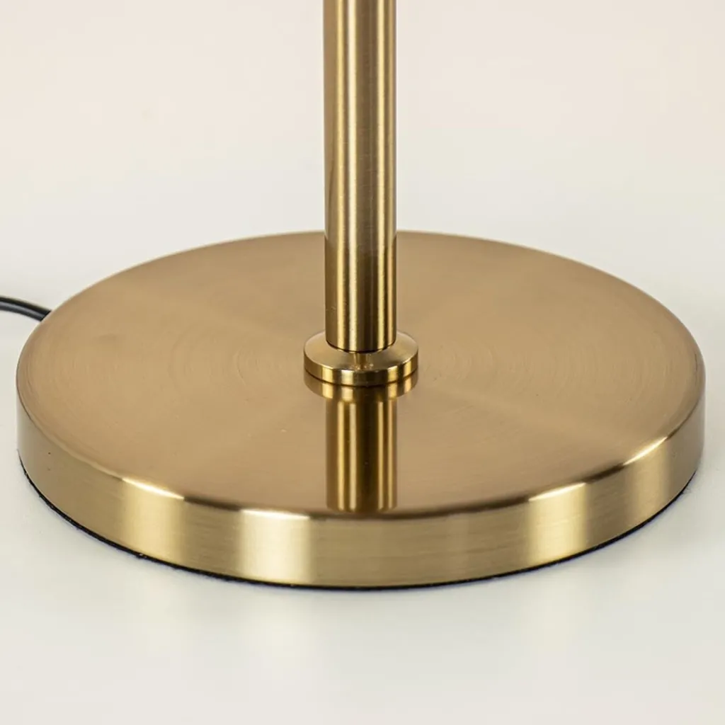 Straluma Gouden tafellamp met amber glazen bol 20 cm> Tafellampen|Klassieke Verlichting