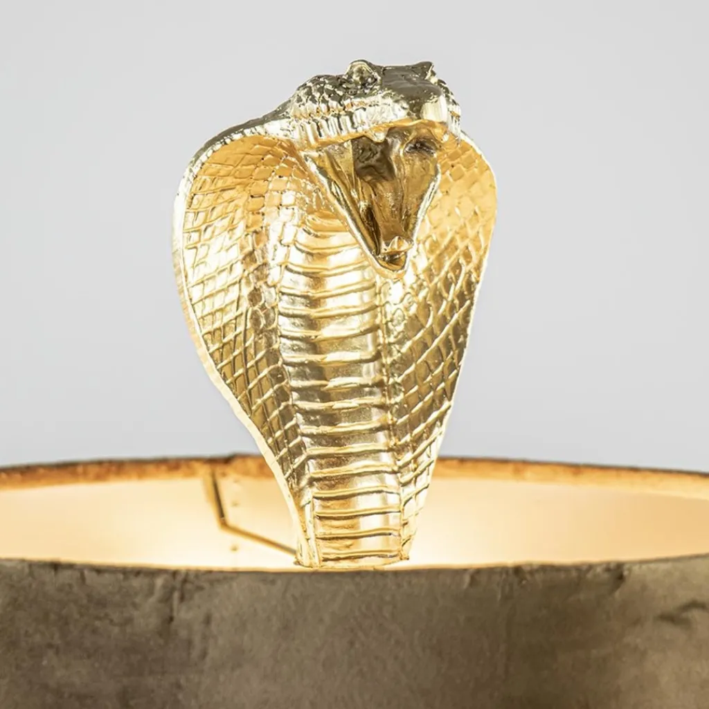 Straluma Gouden tafellamp Snake met velours kap> Tafellampen|Light and Living