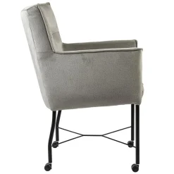Straluma Grijs/beige eetkamerstoel met wieltjes gr 2><noscript><img width=