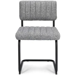 Straluma Grijze eetkamerstoel met zwart frame> Eetkamerstoelen