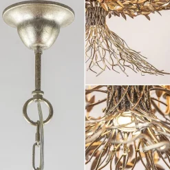 Straluma Grote design hanglamp ovaal oud zilver></noscript> Eettafellampen|Videverlichting