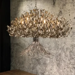 Straluma Grote design hanglamp ovaal oud zilver></noscript> Eettafellampen|Videverlichting