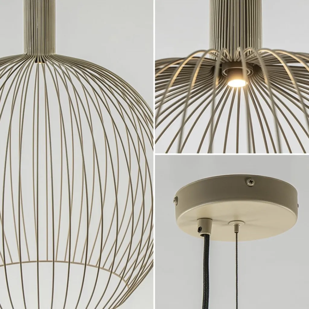 Straluma Grote draad hanglamp mat zand 70 cm> Hanglampen|Eettafellampen