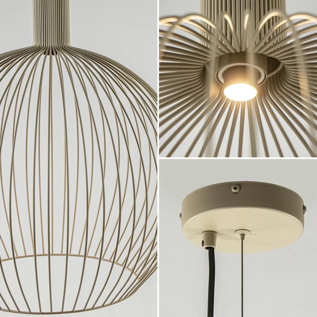 Straluma Grote eettafelhanglamp draad mat zand> Hanglampen|Eettafellampen