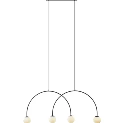 Straluma Grote hanglamp bogen met wit glas> Eettafellampen|Keukenverlichting