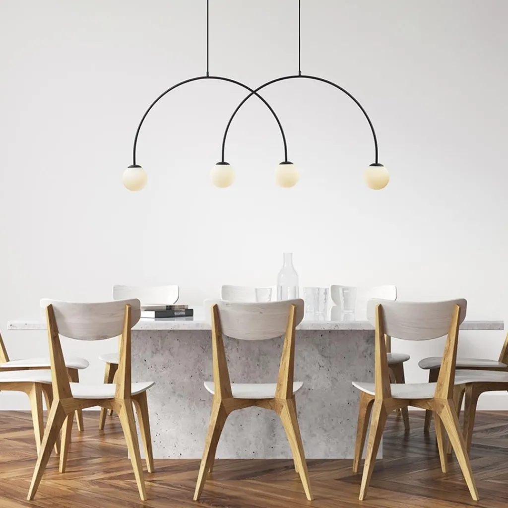 Straluma Grote hanglamp bogen met wit glas> Eettafellampen|Keukenverlichting