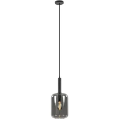 Straluma Grote hanglamp Lekar zwart met smoke glas> Hanglampen|Light and Living