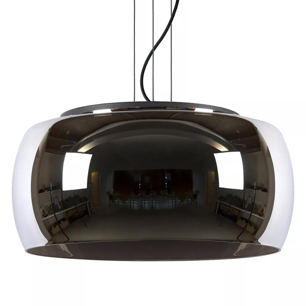 Straluma Grote hanglamp zwart met smoke glazen kap> Eettafellampen|Eetkamerverlichting