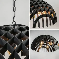 Straluma Grote koepel hanglamp Dome mat zwart metaal><noscript><img width=